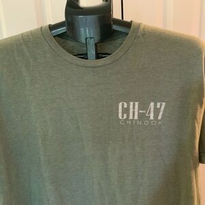 Chinook Helicopter CH-47 Green Faded Tshirt size Large